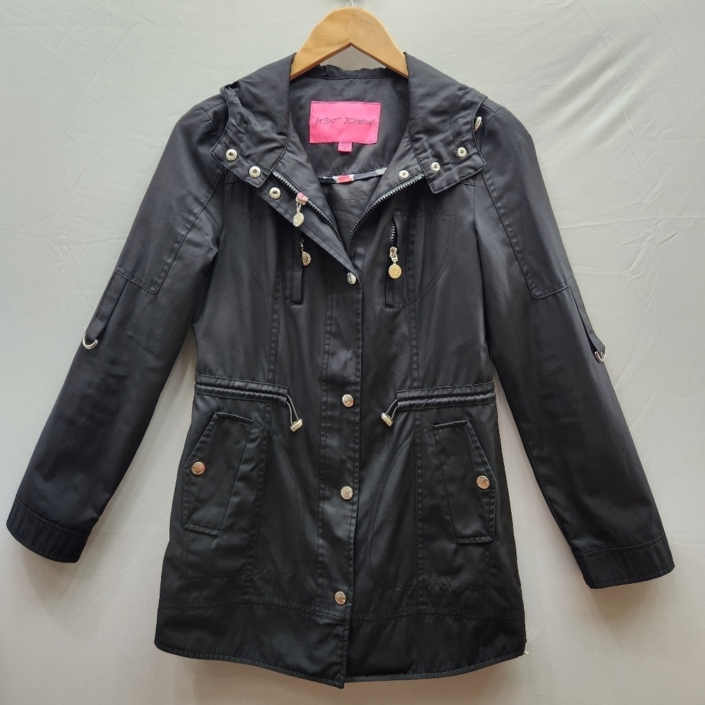 Betsey Johnson Black Utility Jacket for Women Light Weight XS